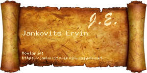 Jankovits Ervin névjegykártya